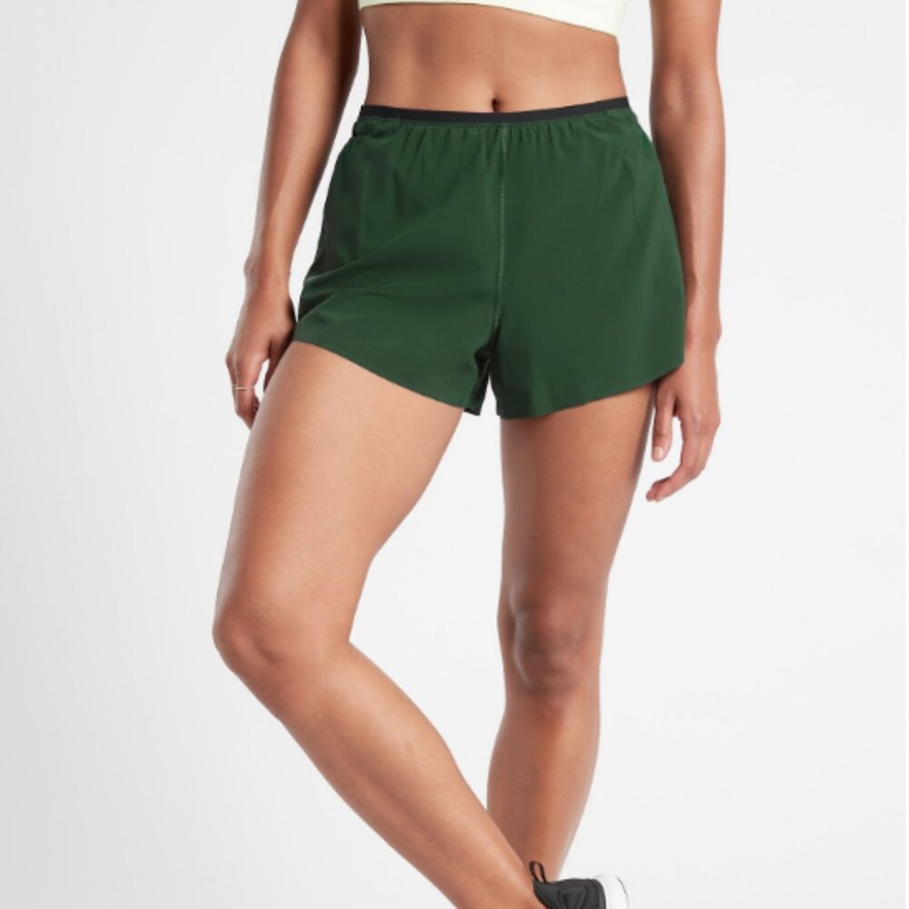 Athleta Green Interval Run Shorts XL, NWT